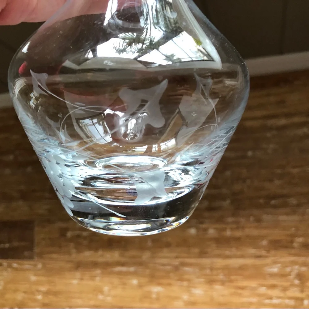 GS Elegant Etched Wine Carafe & Decanter or Vase